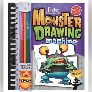 🔸️RARE NWT Dr Frankenstein Monster Drawing Machine Flip Book w/Colored Pencils